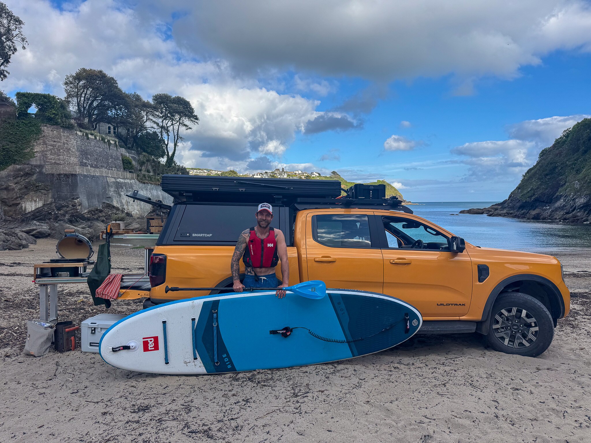 Nothing says "Adventure Kitchen" quite like cooking on the beach before a paddle out into the sea.